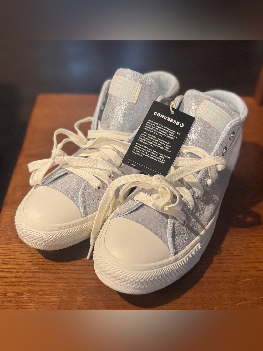 Converse Silver Chuck Taylor High Top Sneakers NEW 10